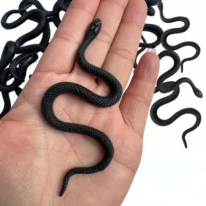 Toy Snake Realistic Soft Black Rubber Snake Toys Halloween Snake Toys Funny Prank Props Lightweight Rain Forest Snakes For