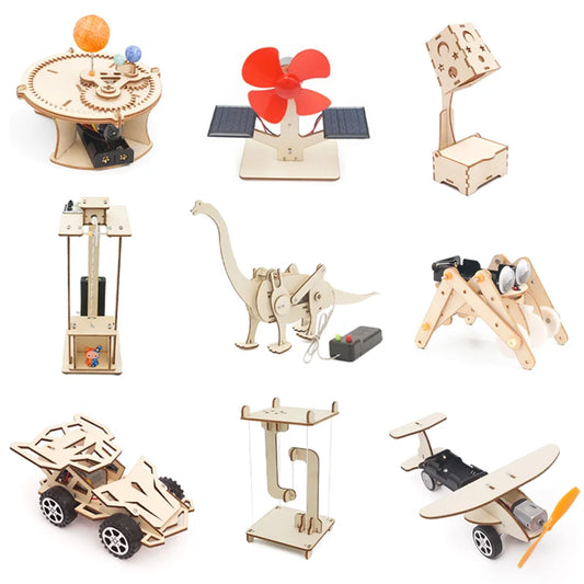 DIY Science Toys Children Educational STEM Kits Car Dinosaur Model Technologia Experimental Tool Wood Puzzle Games School Supply