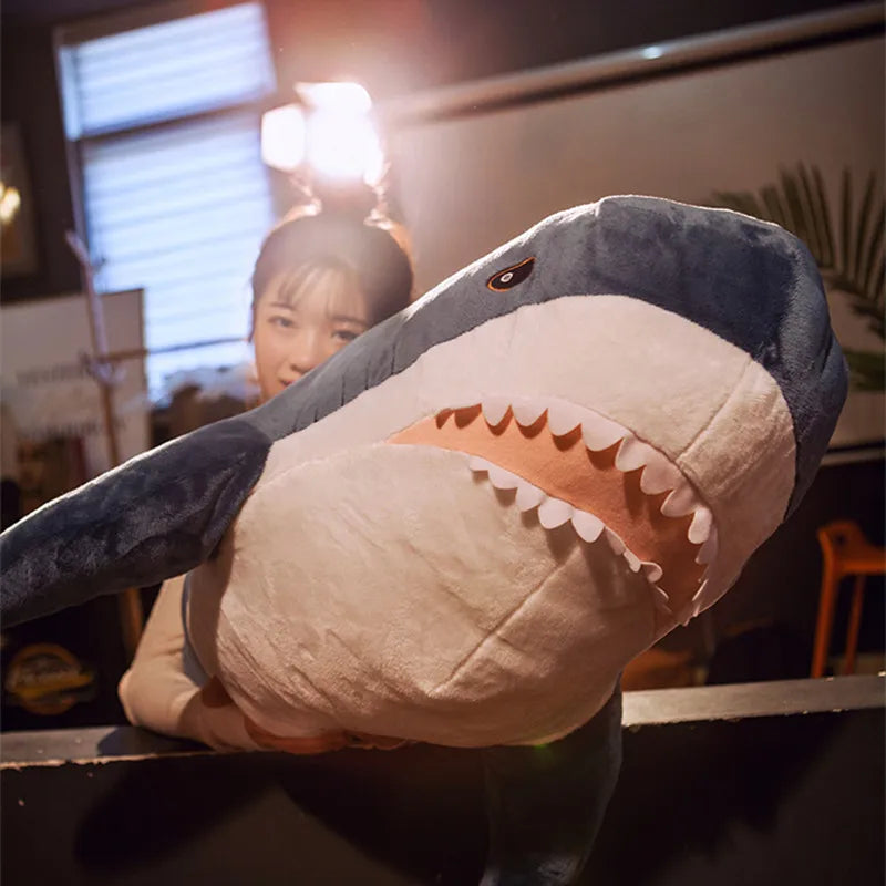 80/100/140cm Giant Shark skin Plush Toy Soft Plush Shark Skin Semi-finished Coat Fish Pillow Toys Dolll Gift for Kids Child