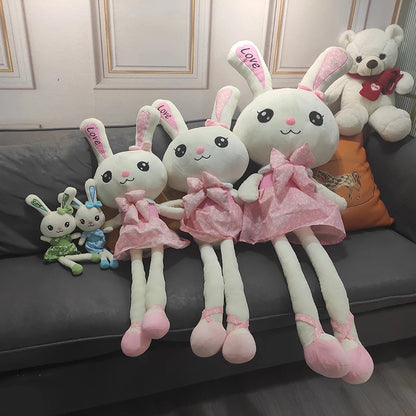 Rabbit Plush Toy Cute Skirt Rabbit Soft Animal Kids Cartoon Big Ear Bunny Plush Hug Stuffed Pillow Girl Christmas Birthday Gift