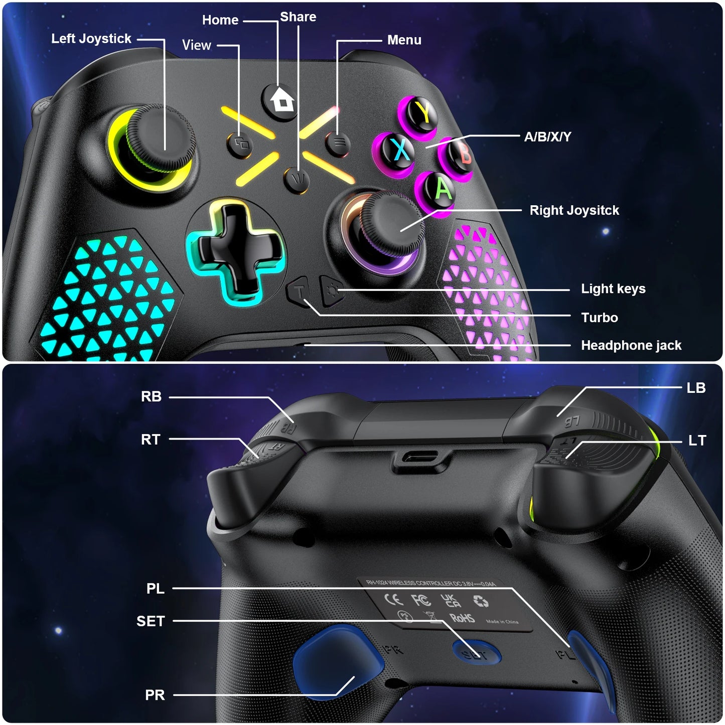 Wireless Gamepad For Xbox One ,Xbox Seris S ,Xbox Series X Console Win 7 8 10 Dual Vibra With Six Axis Gyroscope Game Controller