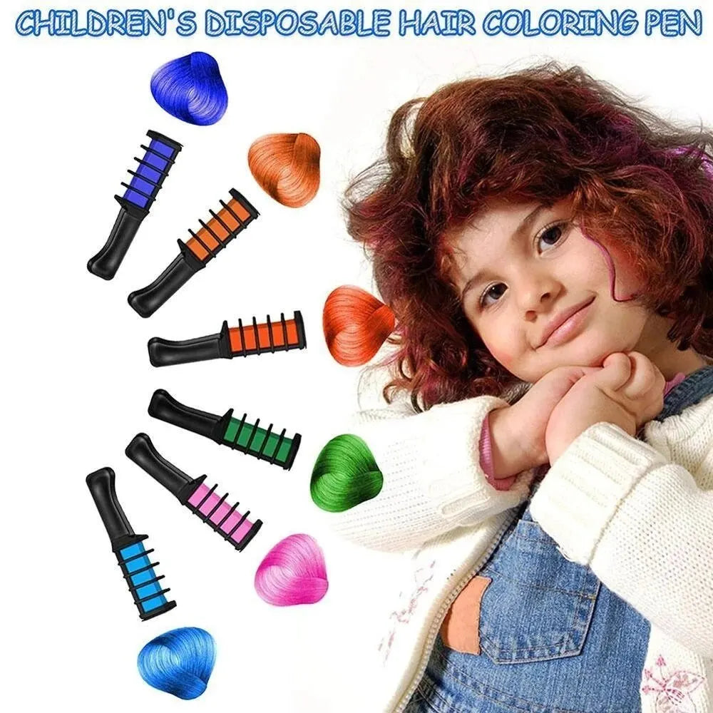 10PCS Children Multi Color Hair Dye Comb Set Fashion Makeup Toy Kits Disposable Hair Dyeing Comb Toys For Girl Paint Hair