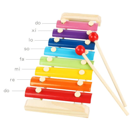 Wooden 8 Tones Multicolor Xylophone Wood Musical Instrument Toys For Baby Kids Wood Musical Instrument Toys Accessories