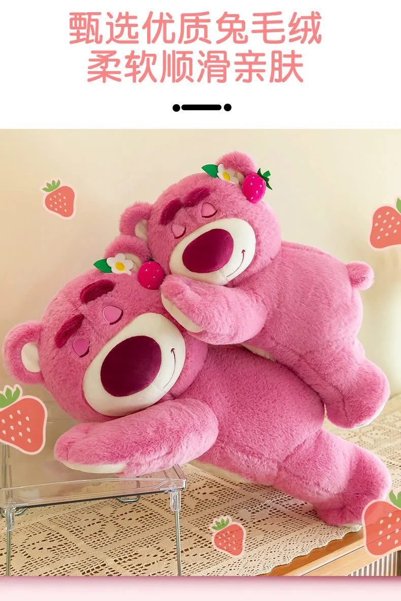 40cm Disney Toy Cute Plush Toys Pillow Cartoon Strawberry Bear Plush Doll Girls Kawaii Anime Bear Stuffed Doll Kids Gifts