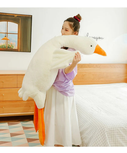 90-190cm Lovely Big White Goose Throw Pillow Plush Toy Big Goose Doll Sleep on Bed Birthday Gift Girl Envio Gratis Stuffed Toys