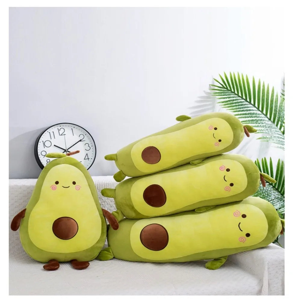 Kawaii Stuffed Fruit Avocado Doll Green Giant Avocado Plush Toy Soft Doll Big Sleeping Pillow Birthday Cute Gift for Girl