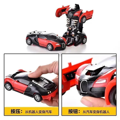 Shape-shifting toy car inertial impact one-button shape-shifting boy puzzle collision shape-shifting Autobot robot