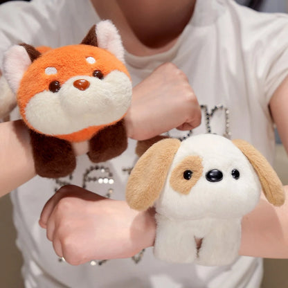 Cuddly Animal Slap Snap Wrap Wristband Bracelet Foxes Koalas Dog Cats Plush Hand Ring Wristband Kids Toys Creative Funny Gift