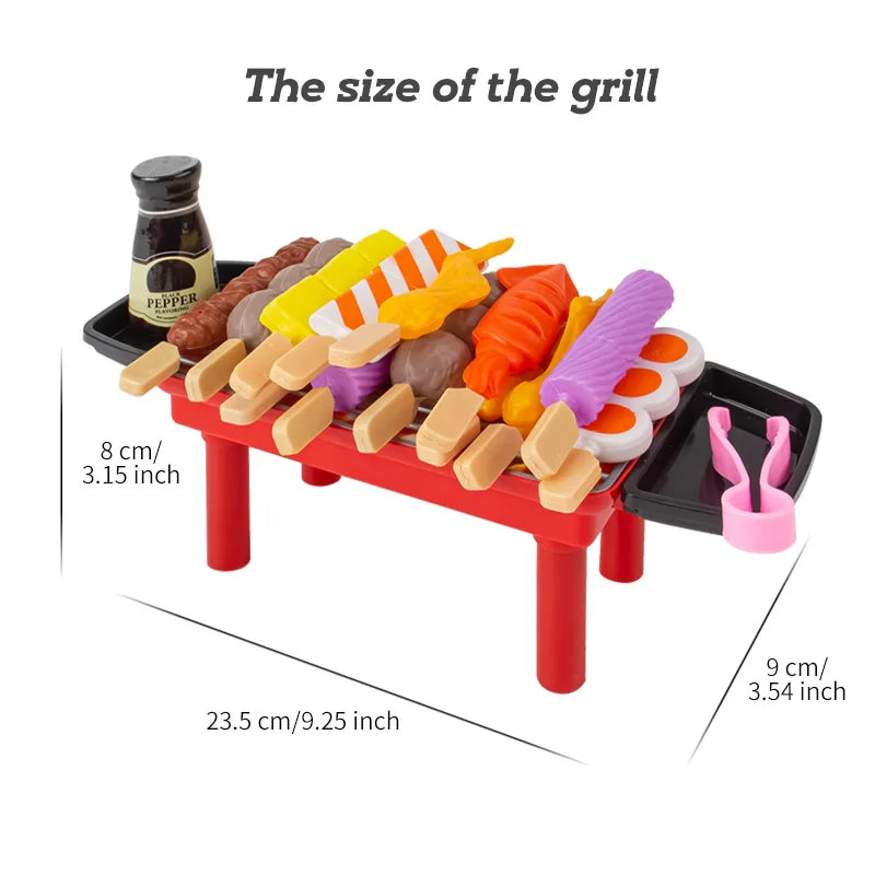 Mini Kitchen Pretend Play Toys Barbecue Set Children's Cooking Simulation Food Multi-set Christmas Gift For Kids Toddlers