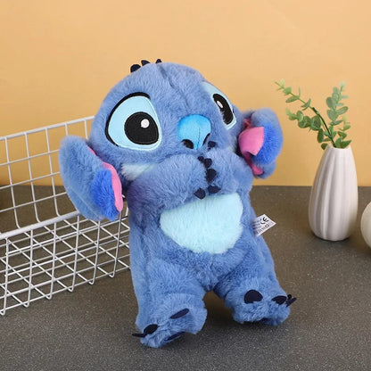 Stitch Plush Doll Breathing Light Child Soothes Toys Pink Angel Anime Cute Baby Music Light Sleep ToyKid Christmas Birthday Gift