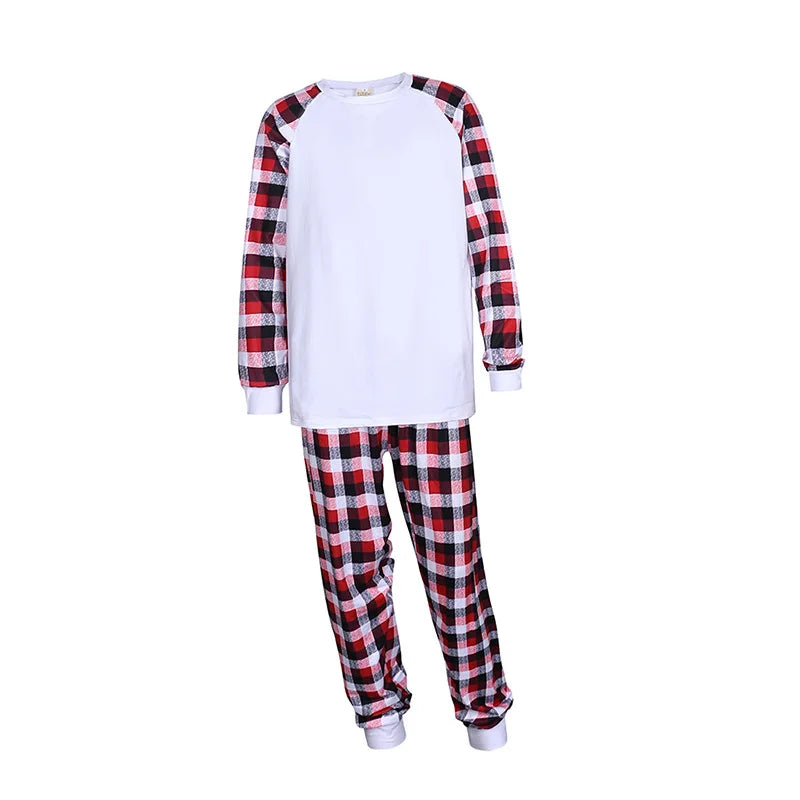 Christmas Family Pajama Set Sublimation Blank Children's Sleepwear Polyester Parent-child Matching Clothes Homewear Couples