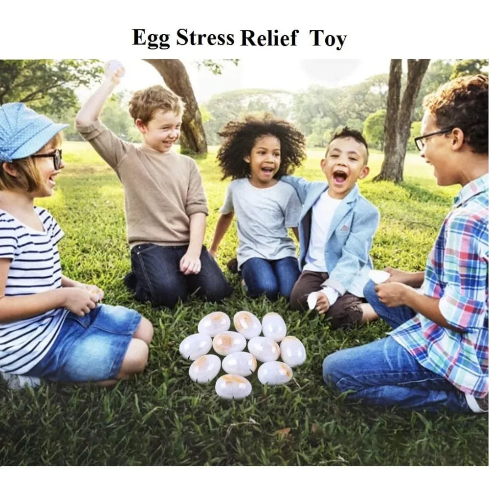 Funky Egg Splat Ball Squishy Toys Stress Relief Eggs Yolk Balls Squishies Fun Toy for Children Anxiety Reducer Relief for Adults