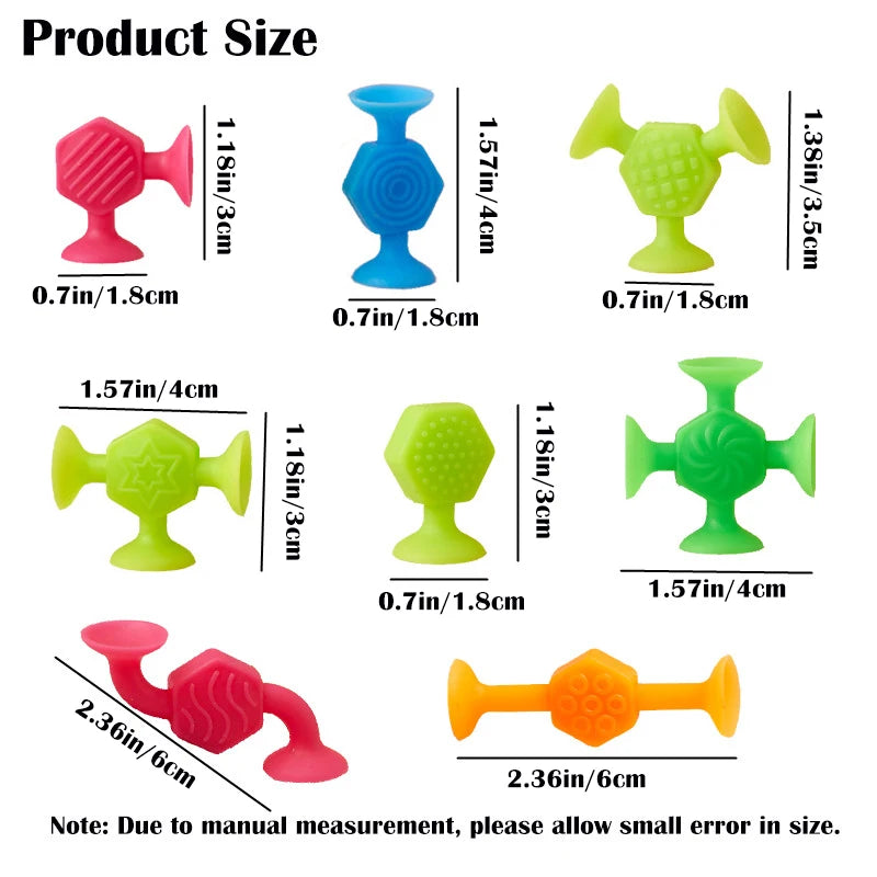 25pcs/set Textured Suction Cup Building Toys for Kids, Stacking Construction Suckers Toys for Playroom, Bath & Travel