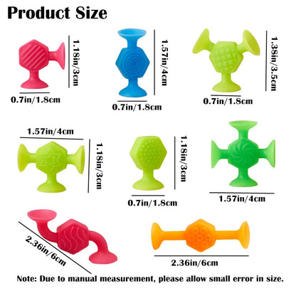 25pcs/set Textured Suction Cup Building Toys for Kids, Stacking Construction Suckers Toys for Playroom, Bath & Travel