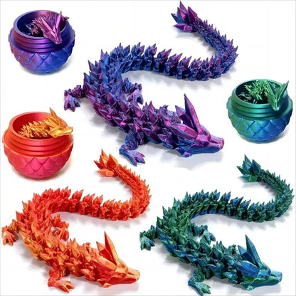 1/2PCS 3D Printed Dragon Egg with Dragon Modle Movable Rotatable Ornament Kid Toy