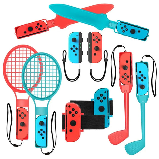 10 in 1 Switch Sports Accessories Bundle for Nintendo Switch Oled Game Sports Accessories Kit with Golf Clubs Golf Clubs