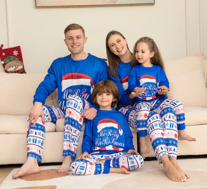 Xmas Clothing Pajamas Family Matching Set 2022 New Christmas Hat Letter Print Adult Kids Set Baby Jumpsuit + Dog Family Wear