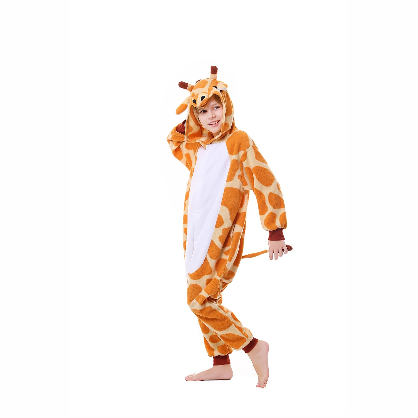 Giraffe Onesie Pajamas for Kids Adult Unisex Pijamas Family Look Matching Cute Costumes Halloween Cosplay One-piece Sleepwears