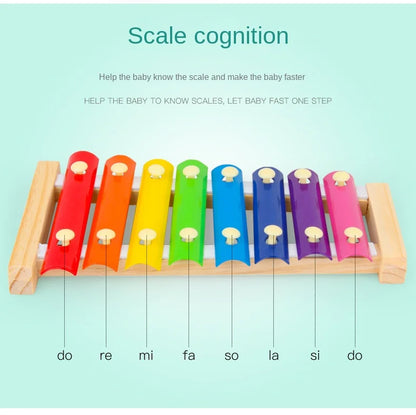 Wooden 8 Tones Multicolor Xylophone Wood Musical Instrument Toys For Baby Kids Wood Musical Instrument Toys Accessories