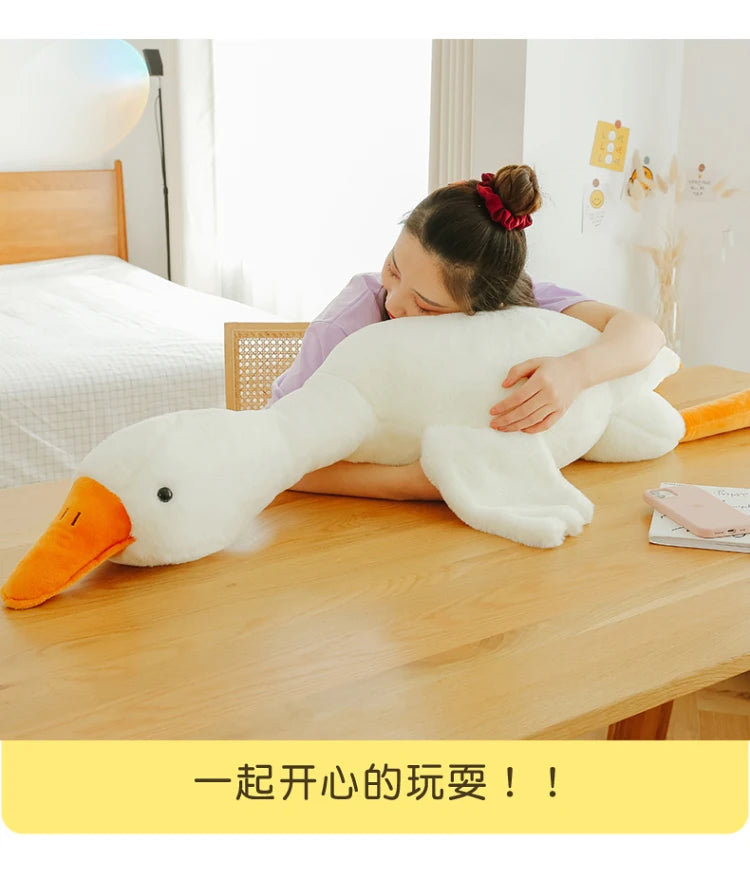 90-190cm Lovely Big White Goose Throw Pillow Plush Toy Big Goose Doll Sleep on Bed Birthday Gift Girl Envio Gratis Stuffed Toys