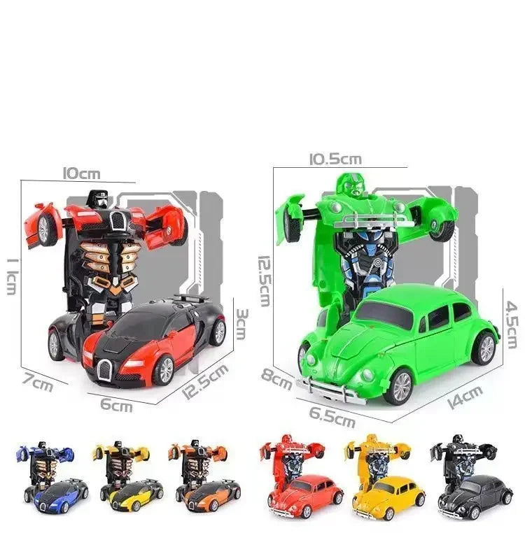 Shape-shifting toy car inertial impact one-button shape-shifting boy puzzle collision shape-shifting Autobot robot