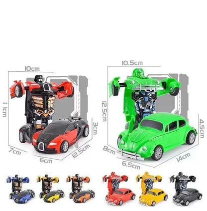 Shape-shifting toy car inertial impact one-button shape-shifting boy puzzle collision shape-shifting Autobot robot