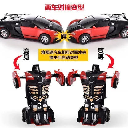 Shape-shifting toy car inertial impact one-button shape-shifting boy puzzle collision shape-shifting Autobot robot