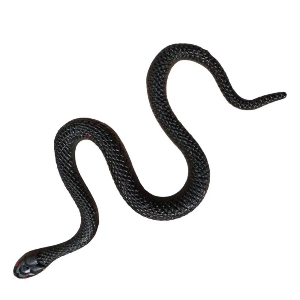 Toy Snake Realistic Soft Black Rubber Snake Toys Halloween Snake Toys Funny Prank Props Lightweight Rain Forest Snakes For