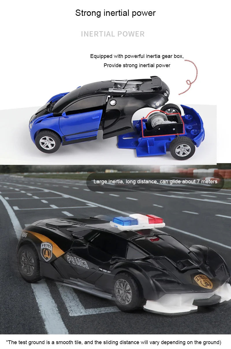 Transformation Mini 2 In 1 Car Robot Toy Anime Action Collision Transforming Model Deformation Vehicles Toy Gift for Children