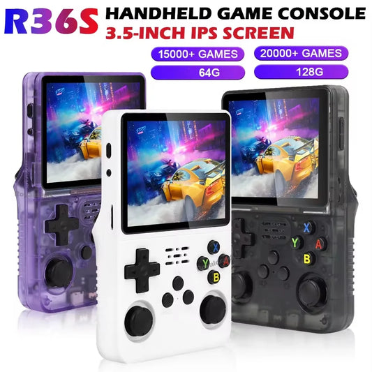 R36S Retro Handheld Video Game Console Linux System 3.5 Inch IPS Screen Portable Pocket Video Player 128GB Games Mini Boy Gift