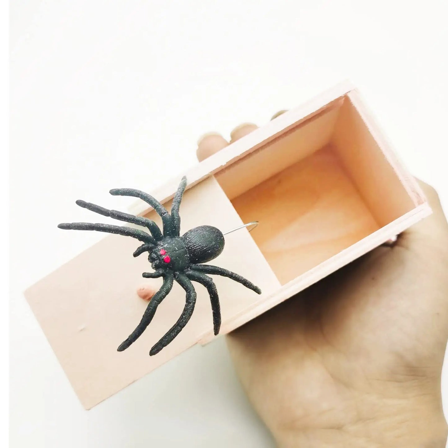 Trick Spider Funny Scare Box Wooden Hidden Box Quality Prank Wooden Scare Box Fun Game Prank Trick Friend Office Toys