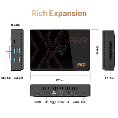 Kinhank Super Console X5 PRO Retro Video Game Console RK3588 8GDDR4 with 4T HDD 16000+ Games Plug and Play for PS2/PS1/SS/DC/N64