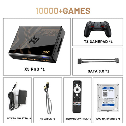 Kinhank Super Console X5 PRO Retro Video Game Console RK3588 8GDDR4 with 4T HDD 16000+ Games Plug and Play for PS2/PS1/SS/DC/N64