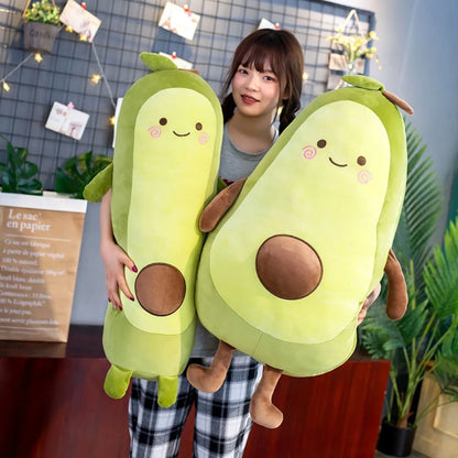 Kawaii Stuffed Fruit Avocado Doll Green Giant Avocado Plush Toy Soft Doll Big Sleeping Pillow Birthday Cute Gift for Girl