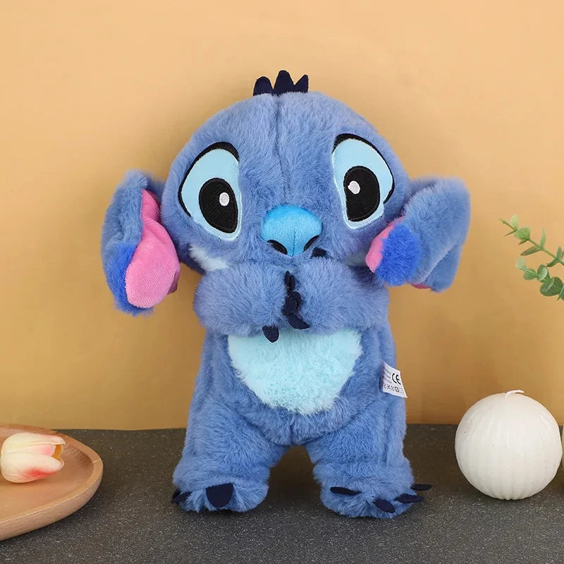 Stitch Plush Doll Breathing Light Child Soothes Toys Pink Angel Anime Cute Baby Music Light Sleep ToyKid Christmas Birthday Gift