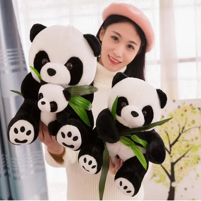 9~40cm Super Cute Stuffed Kid Animal Soft Plush Panda Present Kneeling Sitting Panda Doll Toy Birthday Christmas Baby Gifts