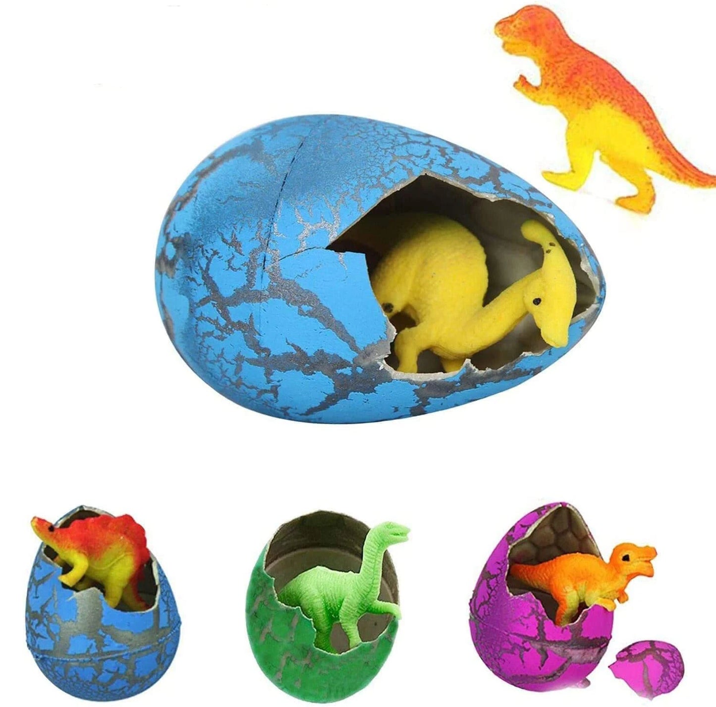 12PCS Dinosaur Eggs Grow in Water Easter Basket Stuffers Hatch Egg Crack Science Kits Novelty Toy Easter Gifts (Color Random)