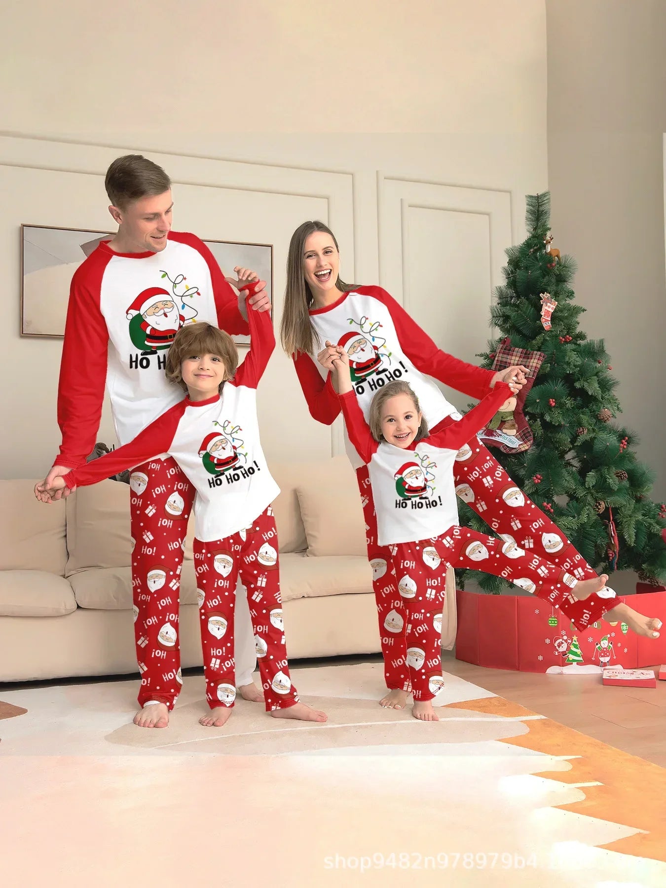 2025 Christmas cartoon deer Snowflake cute printed family family set baby family family set