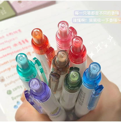 Creative 3D Fruit Scent Colored Gel Pens 0.5mm Smooth Writing School Student Art Drawing Pen for Diary Scrapbooking Stationery