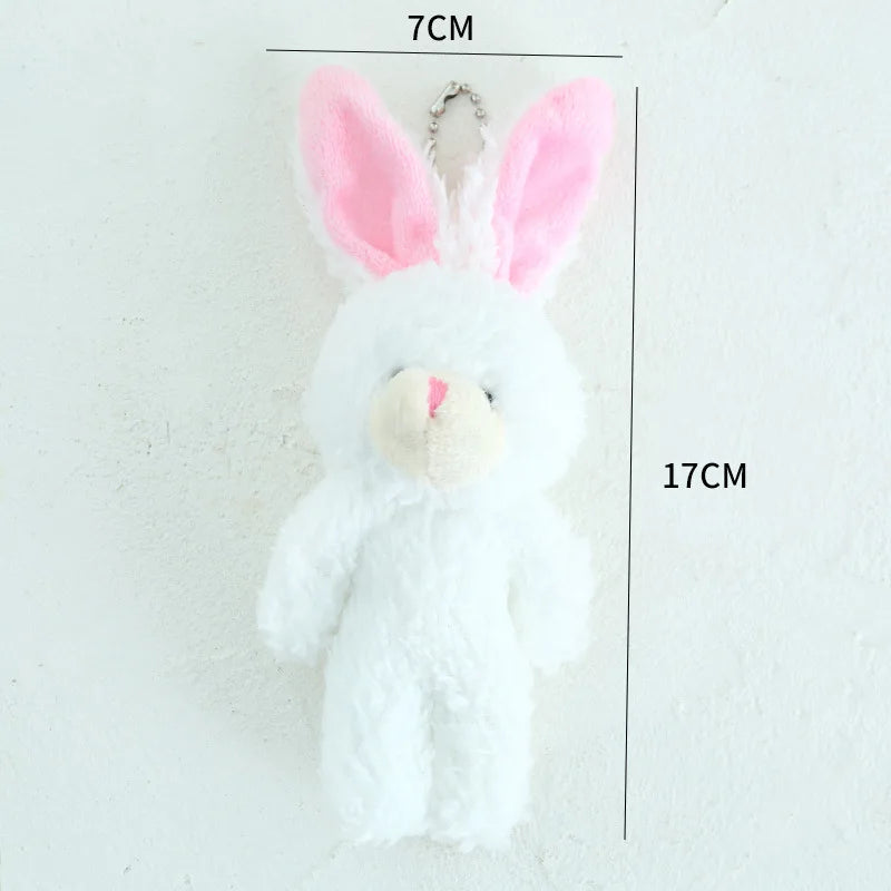 12cm Cute Blush Teddy Bear Plush Toys Cartoon Rabbit Bunny Animal Plush Stuffed Dolls Keychain Pendant Girl Small Gift Wholesale