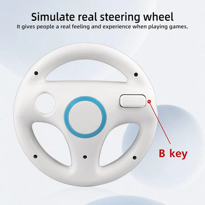 2Pcs Steering Wheel for Nintendo Wii Remote Game White Racing Wheel Game Controller wheel White Compatible with Mario Kart