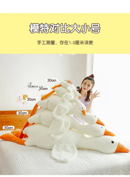 90-190cm Lovely Big White Goose Throw Pillow Plush Toy Big Goose Doll Sleep on Bed Birthday Gift Girl Envio Gratis Stuffed Toys