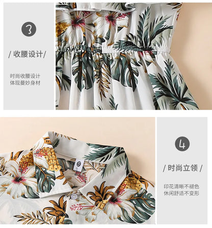 Vacation Look Couple Matching Clothes Family Clothing Mother and Daughter Resort Dress Father Beach Shirts Shorts Two Piece Sets