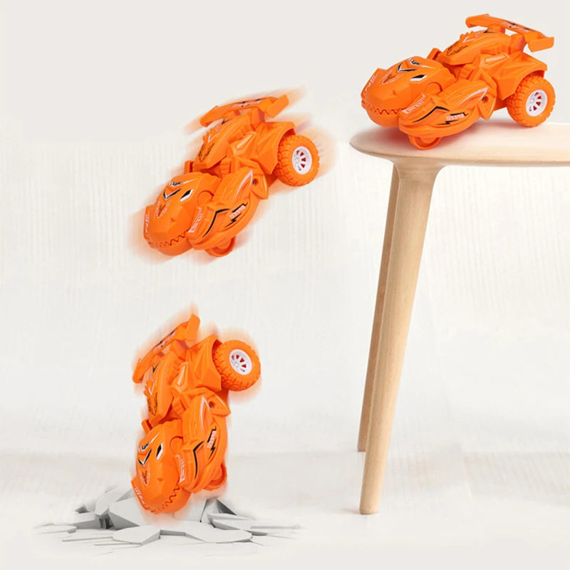 2 IN 1 Dinosaur Deformation Car Model Toy For Boys One Step Action Collision Transformation Mini Vehicles Toy Gift for Children