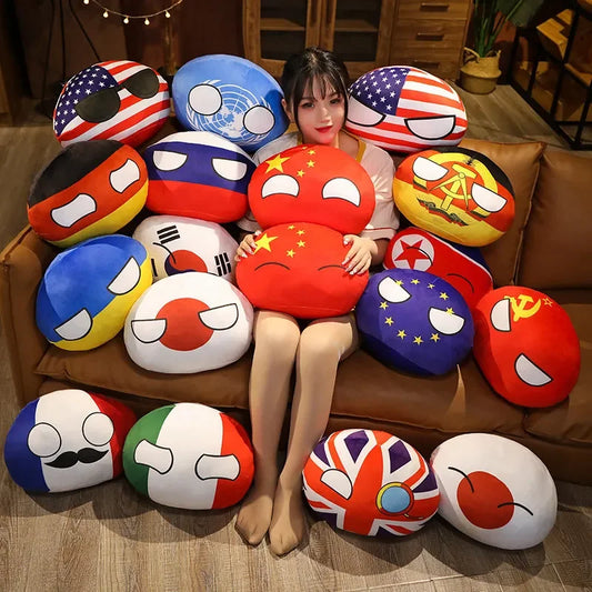 10cm Country Ball Plush Pendant Toy Plushie Doll Countryball USSR USA FRANCE RUSSIA UK JAPAN GERMANY ITALY Korea Gifts For Kids