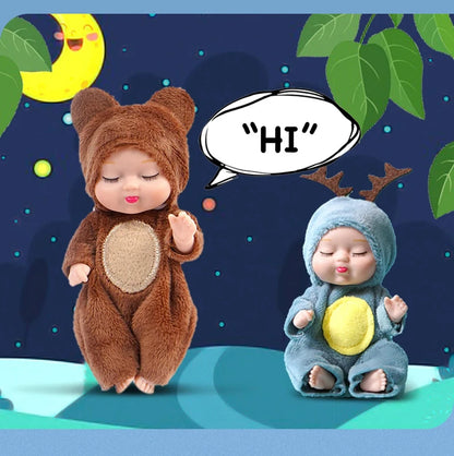 6Pcs Simulation Princess Dolls Toy Mini Cute Sleeping Baby Series Doll Cartoon Animal Toy For Kids Kawaii Dolls Girl's Gift