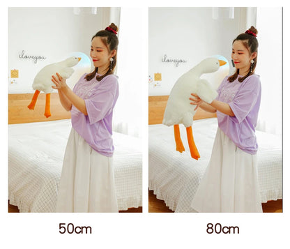 90-190cm Lovely Big White Goose Throw Pillow Plush Toy Big Goose Doll Sleep on Bed Birthday Gift Girl Envio Gratis Stuffed Toys