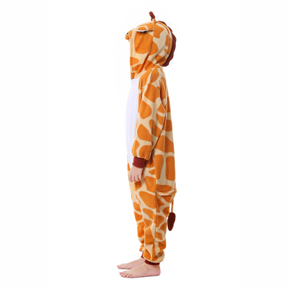 Giraffe Onesie Pajamas for Kids Adult Unisex Pijamas Family Look Matching Cute Costumes Halloween Cosplay One-piece Sleepwears