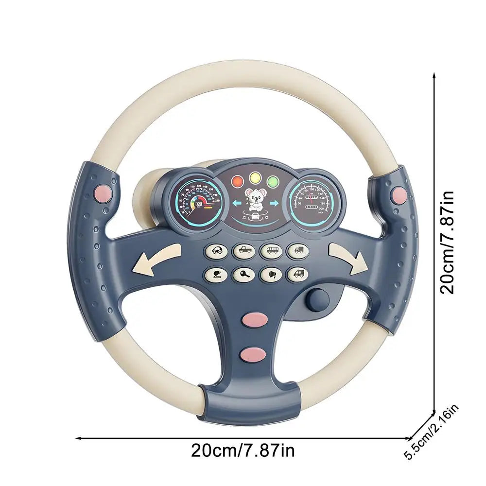 Electric Steering Wheel Children's Simulation Driving Steering Toy Pretend Play Driver Early Education Puzzle Toys for Boys Girl