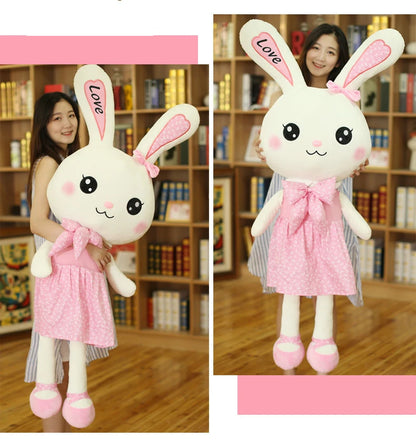 Rabbit Plush Toy Cute Skirt Rabbit Soft Animal Kids Cartoon Big Ear Bunny Plush Hug Stuffed Pillow Girl Christmas Birthday Gift